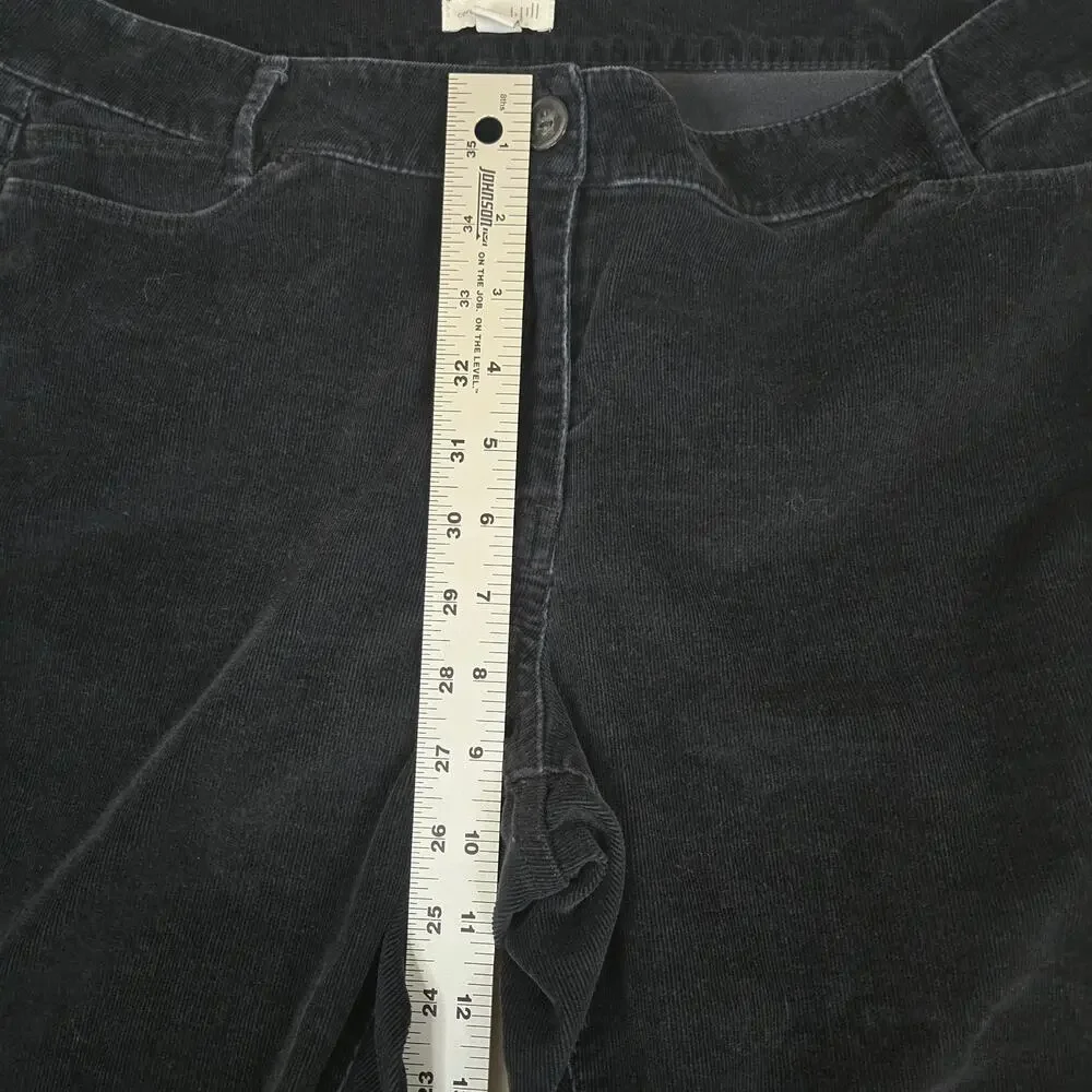 J. Jill Corduroy Pants Straight Leg Womens 14 Petite Black 0725 - Picture 6 of 10